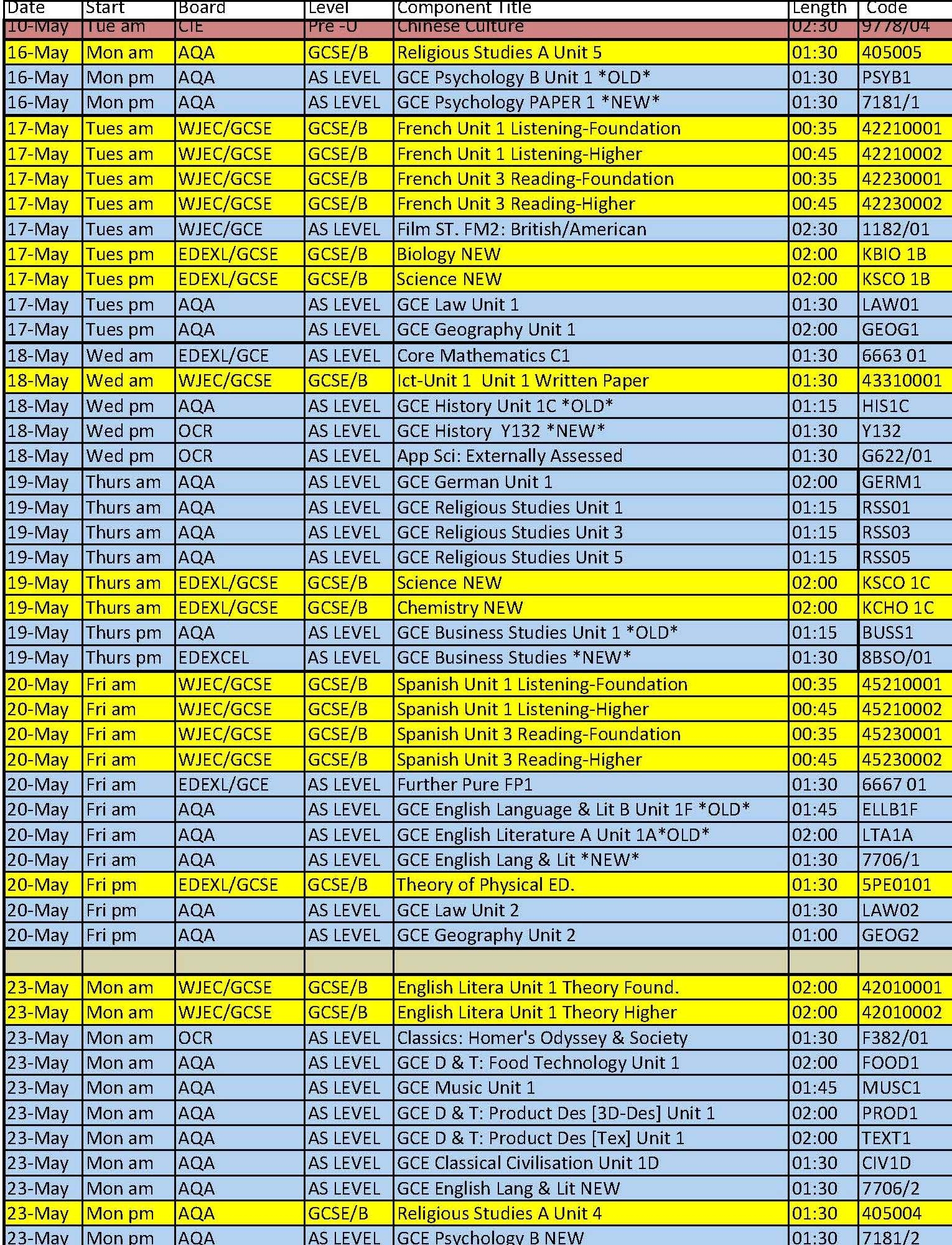 ocr exam timetable 2023 Made For Con